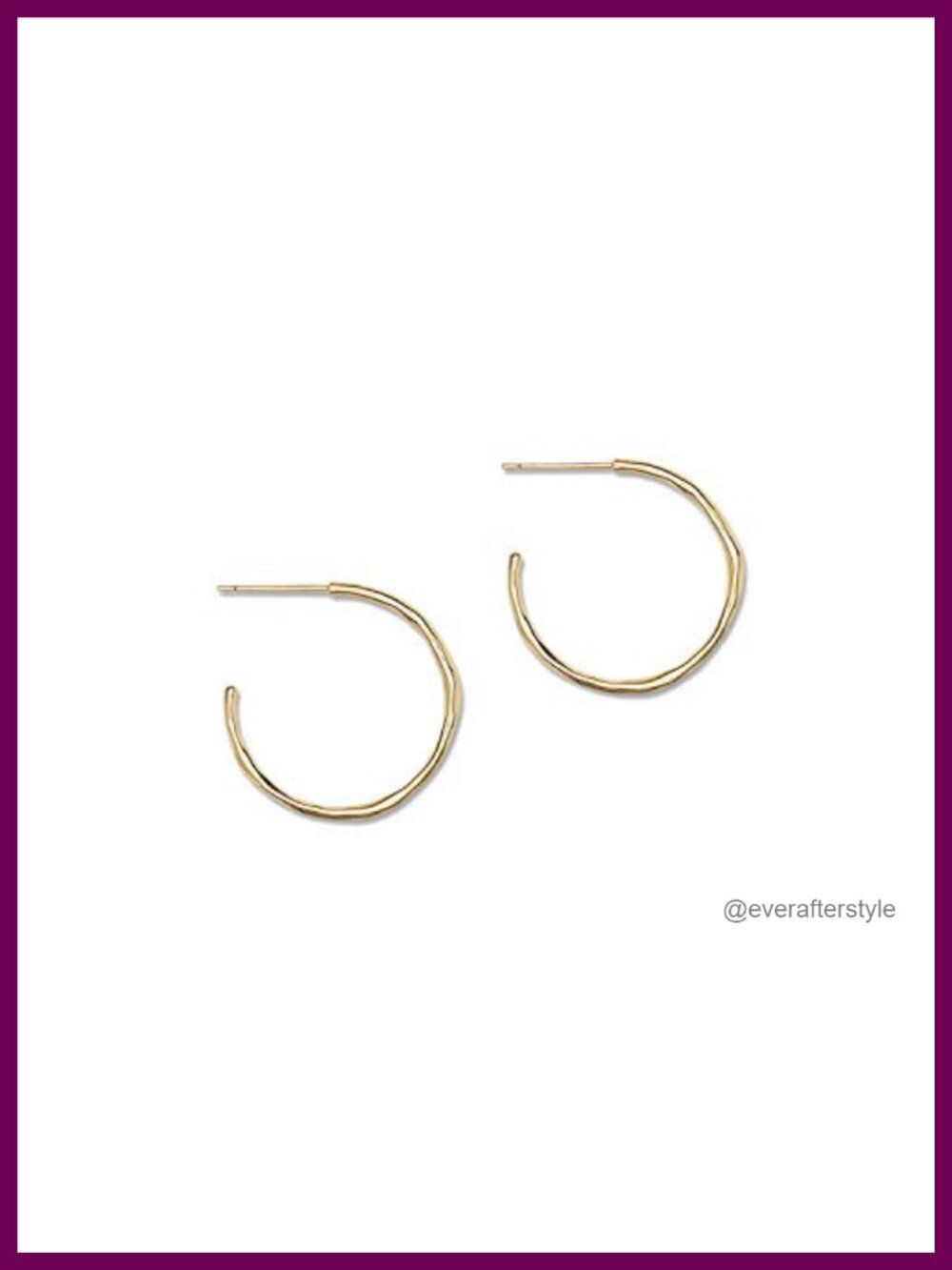18k Gold Plated Hammered Hoop Earrings for Women